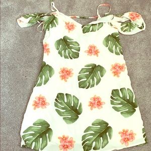 Floral/Tropical midi dress.